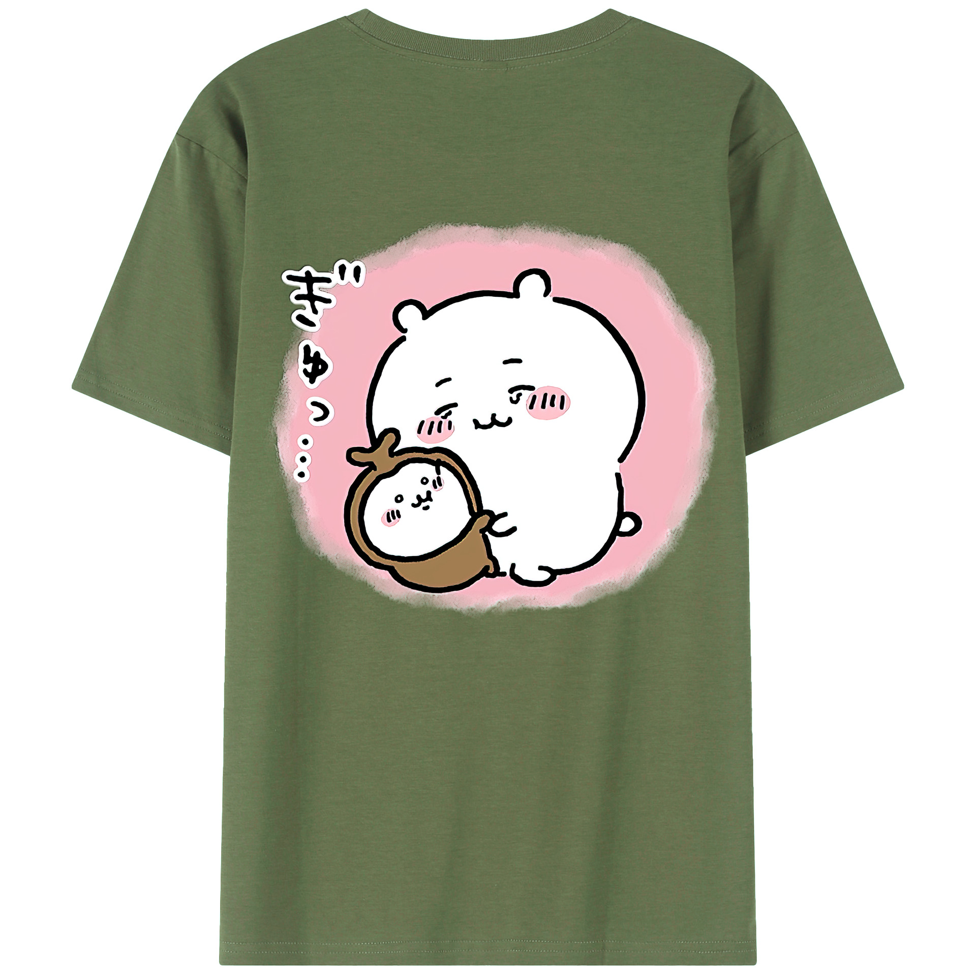 （画像用） ちいかわ ちいかわ Chii-kawa chiikawa 綿100％ メンズ半袖Tシャツ（バックプリント） 通気性